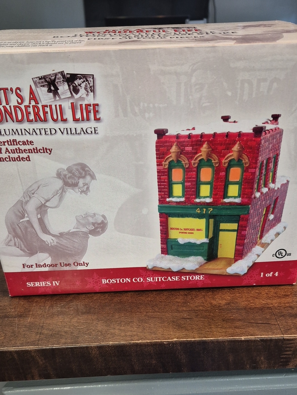 It's a Wonderful Life Illuminated Village Boston Co. Suitcase Store - Red